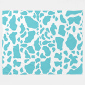 Blauw & Wit Koe Vlekken Dier Print Patroon Fleece Deken (Voorkant (Horizontaal))