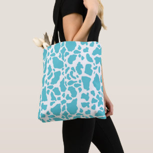 Blauw & Wit Koeienvlekken Dierenprint Patroon Draagtas