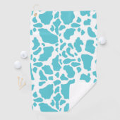 Blauw & Wit Koeienvlekken Dierenprint Patroon Golfhanddoek (Insitu)