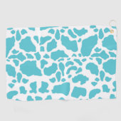 Blauw & Wit Koeienvlekken Dierenprint Patroon Golfhanddoek (Horizontaal)