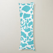 Blauw & Wit Koeienvlekken Dierenprint Patroon Lichaamskussen (Voorkant Verticaal)