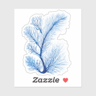 Blauw & Wit Koraal Art Muurschildering: Onderwater Sticker