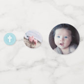 Blauw & wit kruis - Foto - Baptisme Confetti (Voorkanten)