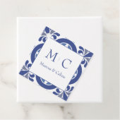 Blauw & Wit Kust Mediterraan Huwelijk Bedankjes Labels (In situ)