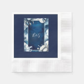 blauw & wit kust vibe bruiloft servetten (Voorkant)