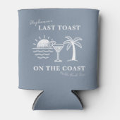 Blauw-wit laatste toast op de kust Bachelorette Blikjeskoeler (Voorkant)