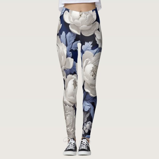 Blauw-wit  leggings (Voorkant)