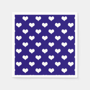 Blauw Wit Liefde Hart Patroon Ontwerp Servet