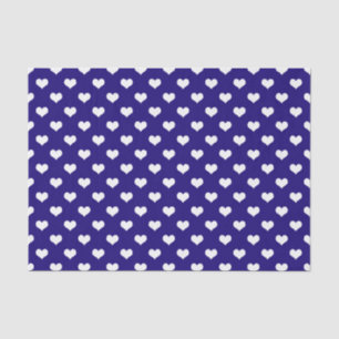 Blauw Wit Liefde Hart Patroon Ontwerp Tissuepapier
