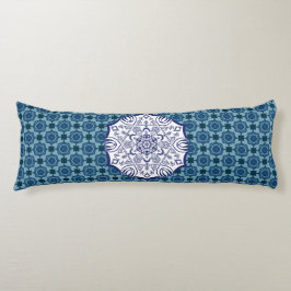 Blauw & Wit Mandel met Wezens Lichaamskussen