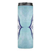 Blauw & Wit Mandel met Wezens Thermal Tumble Thermosbeker (Achterkant)