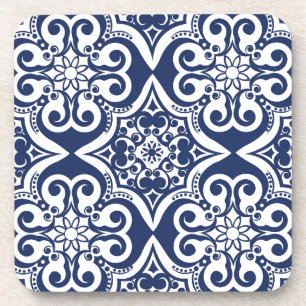 Blauw-wit Marokkaans Patroon Onderzetter