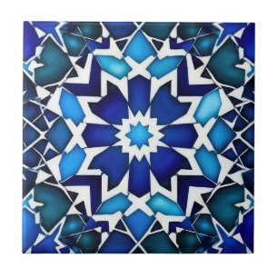 Blauw-wit Marokkaans Patroon Tegeltje