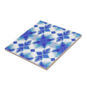 Blauw-wit Marokkaans Patroon Tegeltje (Zijkant)