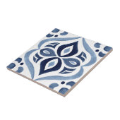 Blauw-wit Marokkaans Patroon Tegeltje (Zijkant)