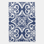 Blauw-wit Marokkaans Patroon Theedoek (Verticaal)