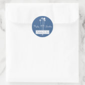 Blauw Wit Mason Jar Save The Date Ronde Stickers (Tas)