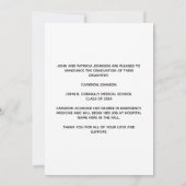 Blauw Wit Medische School Foto Afstuderen Aankondiging (Achterkant)