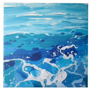 Blauw-wit Mediterraan Zee Azulejo Tegeltje