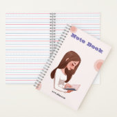 Blauw wit, modern, 5,5-inch x 8,5-inch spiral notitieboek (Binnen)