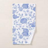 Blauw wit modern botanisch heilbot bad handdoek (Handdoek)