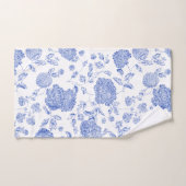 Blauw wit modern botanisch heilbot bad handdoek (Handdoek)