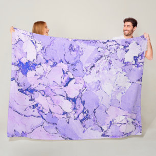 Blauw Wit Modern Italiaans Marmer Elegant Abstract Fleece Deken