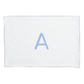 Blauw-wit Modern Monogram Kussensloop (Voorkant-Links)