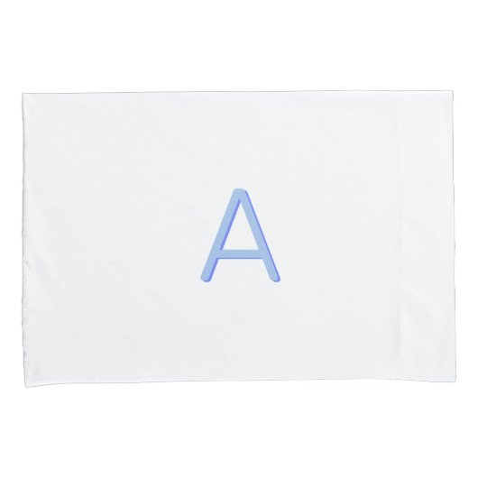 Blauw-wit Modern Monogram Kussensloop (Voorkant-Rechts)