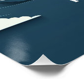 Blauw-wit modern Ramadan Mubarak Poster Perfect Poster (Hoek)