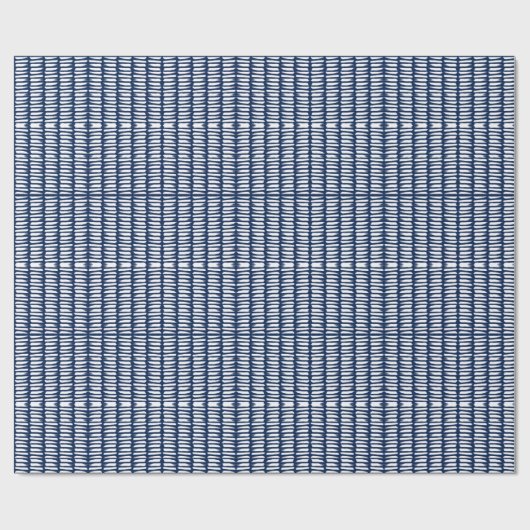 Blauw wit modern Waterverf Stripe Patroon Cadeaupapier (Vlak)