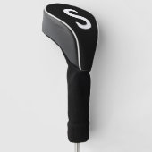 Blauw & wit monogram initiaal golfheadcover (Schuin)