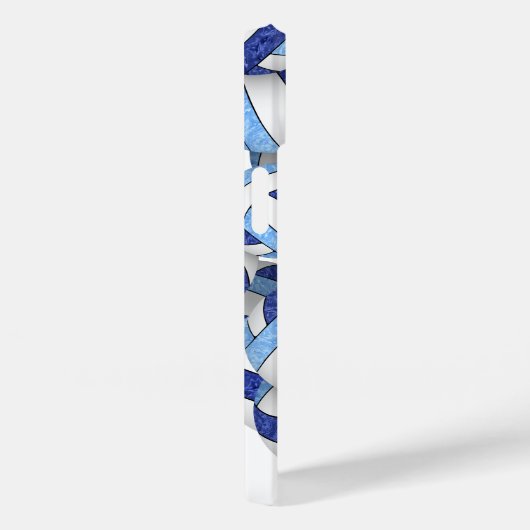 Blauw wit monogram meisjesvolleyballen patroon Case-Mate iPhone case (Achterkant / Rechts)