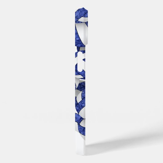 Blauw wit monogram meisjesvolleyballen patroon Case-Mate iPhone case (Achterkant / Rechts)