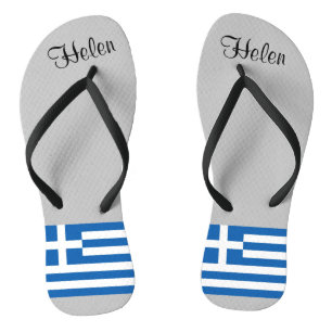 Blauw-wit monogram van de Griekse vlag Teenslippers