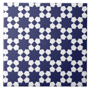 Blauw & wit naadloos vectorpatroon tegeltje