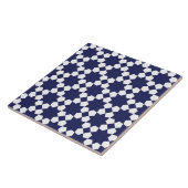 Blauw & wit naadloos vectorpatroon tegeltje (Zijkant)
