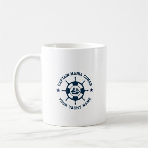 Blauw Wit Nautisch Boat Wheel Boat Koffiemok