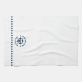 Blauw Wit Nautisch Boat Wheel Boat Theedoek (Horizontaal)