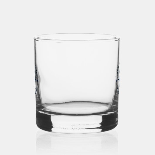 Blauw Wit Nautisch Boat Wheel Boat Whisky Glas (Rechts)