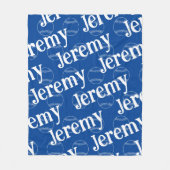 Blauw & Wit Nieuwigheids Baseball Fleece Deken (Voorkant)