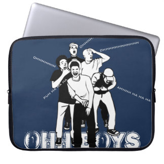 blauw wit OHH BOYS die lachen Laptop Sleeve