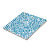 Blauw & Wit  Paisley Damask Pattern Tegeltje (Zijkant)