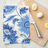 Blauw & Wit Paisley Keukenhanddoek (Quarter Fold)