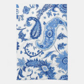 Blauw & Wit Paisley Keukenhanddoek (Verticaal)