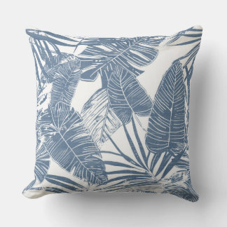Blauw & wit palmblad Sierkussen
