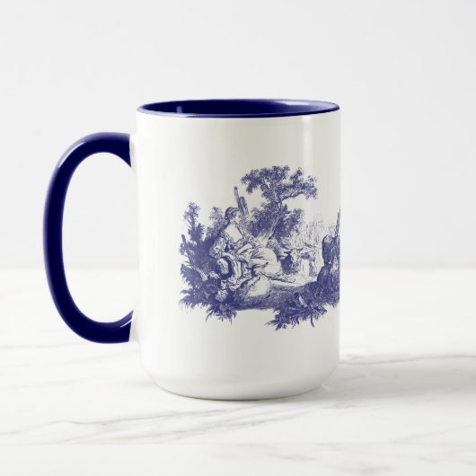 Blauw & Wit Pastorale Herder Vignettes Mok (Links)