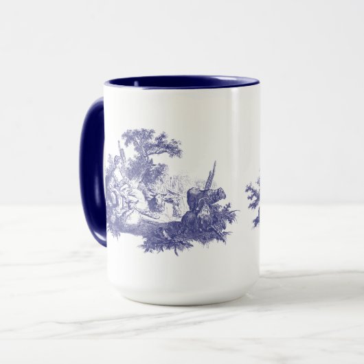 Blauw & Wit Pastorale Herder Vignettes Mok (Voorkant links)