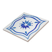 Blauw & Wit Patroon Waterverf Mediterraan Tegeltje (Zijkant)