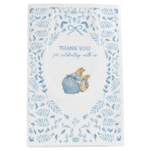 Blauw Wit Peter het Konijn Beatrix Baby shower Medium Cadeauzakje (Voorkant)